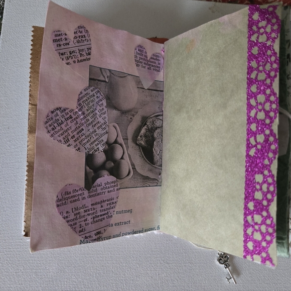 Embroidered White Journal  Handmade with Beaded Charm Free Jewelry Inside - Picture 9 of 16